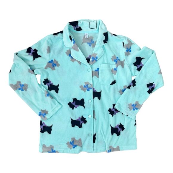 NWOT PINK Scottie Dog Fleece Pajama Set Blue Victoria’s Secret Small Deadstock - Picture 2 of 7